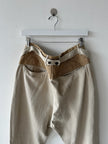 KAPITAL - 1990s LOW CROTCH  TROUSERS WITH WOVEN WAIST PANEL