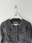 GIANFRANCO FERRÉ - early 2000s CROP FIT DENIM JACKET WITH EXPOSED ZIP DETAILS