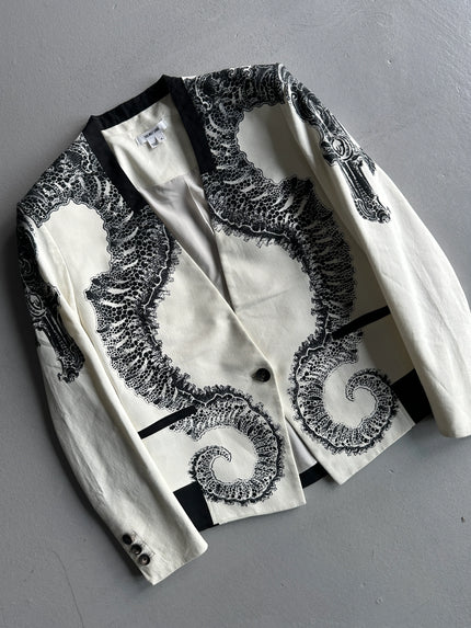 HELMUT LANG - 2000s SEAHORSE PRINTED BLAZER