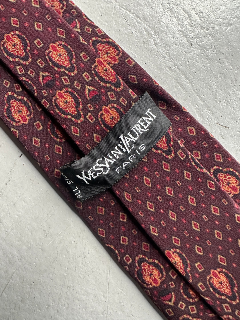 YVES SAINT LAURENT - 1990s SILK PATTERNED TIE