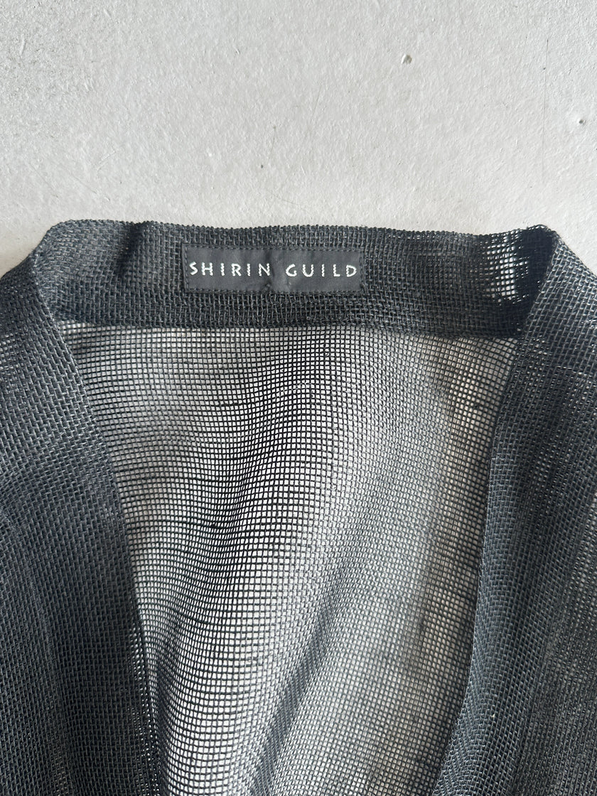 SHIRIN GUILD - 1990s CRISP MESH OPEN KIMONO