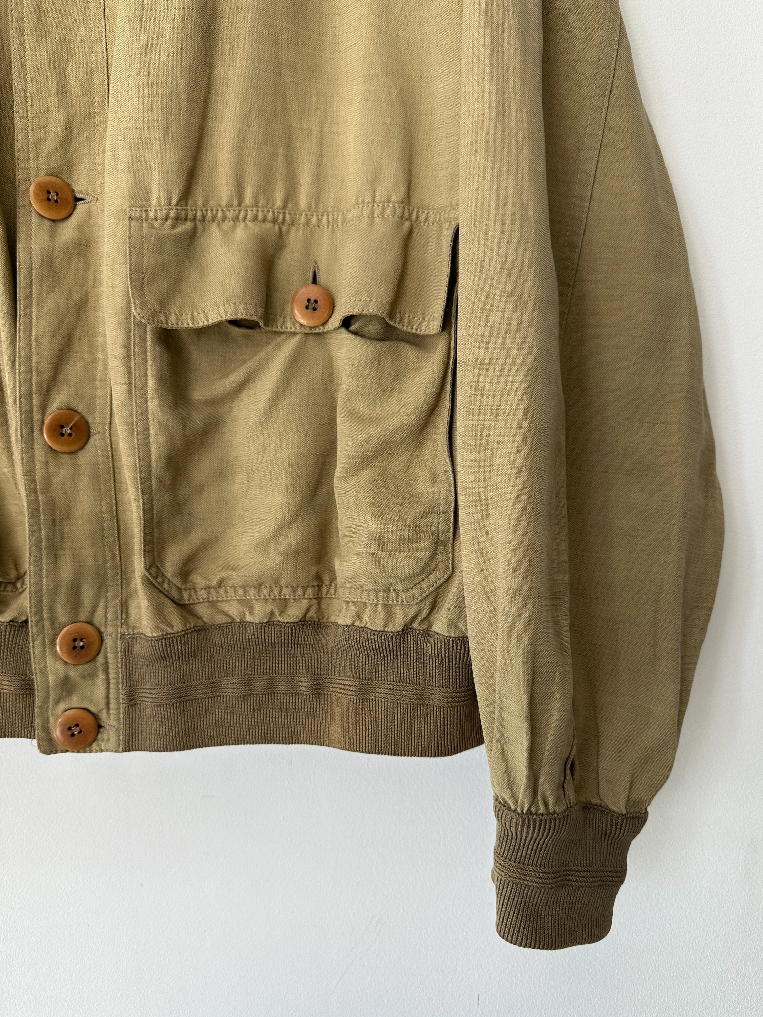 VALENTINO - 1990s LINEN BOMBER JACKET