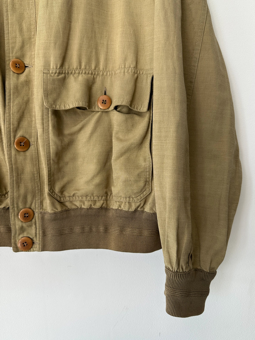 VALENTINO - 1990s LINEN BOMBER JACKET