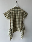 COMME DES GARÇONS - S/S 1994 CHECKED SHORT SLEEVE SHIRT WITH FLOWING DETAILS AT HEM