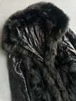 KANSAI YAMAMOTO IMPACT - 1990s REVERSIBLE QUILTED COAT WITH FOX FUR DETAILS