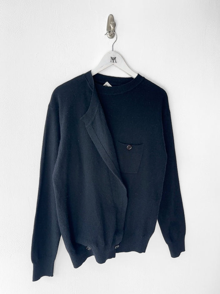 GIANFRANCO FERRÉ - 1980s KNIT JUMPER WITH ASYMMETRIC LAYERED PANEL AT FRONT