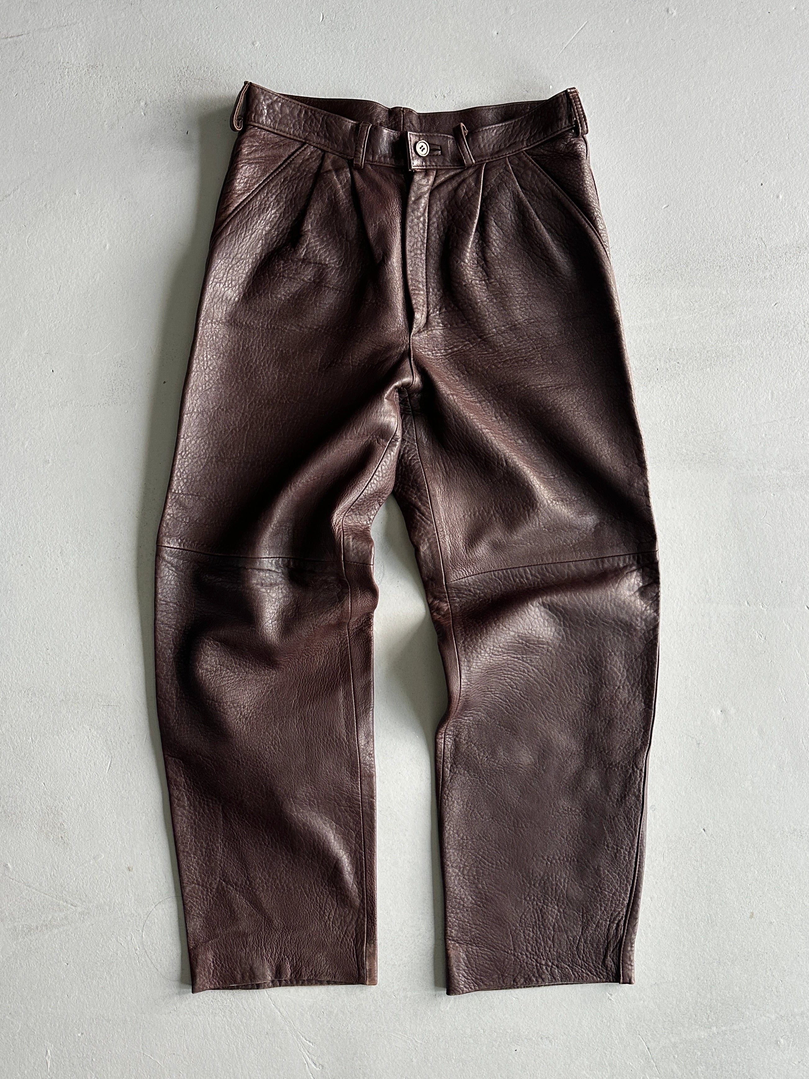 1990s BALLOON FIT LEATHER TROUSERS