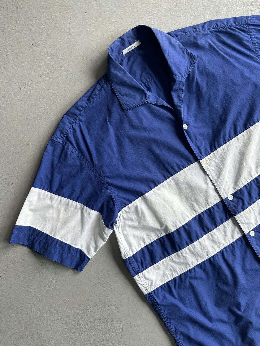 ISSEY MIYAKE DUETRIO - 1980s COLOUR BLOCK HALF SHIRT SLEEVE
