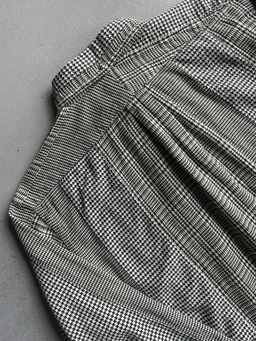 JAPANESE LABEL 1990s HOUNDSTOOTH AND PLAID LONG SLEEVE SHIRT