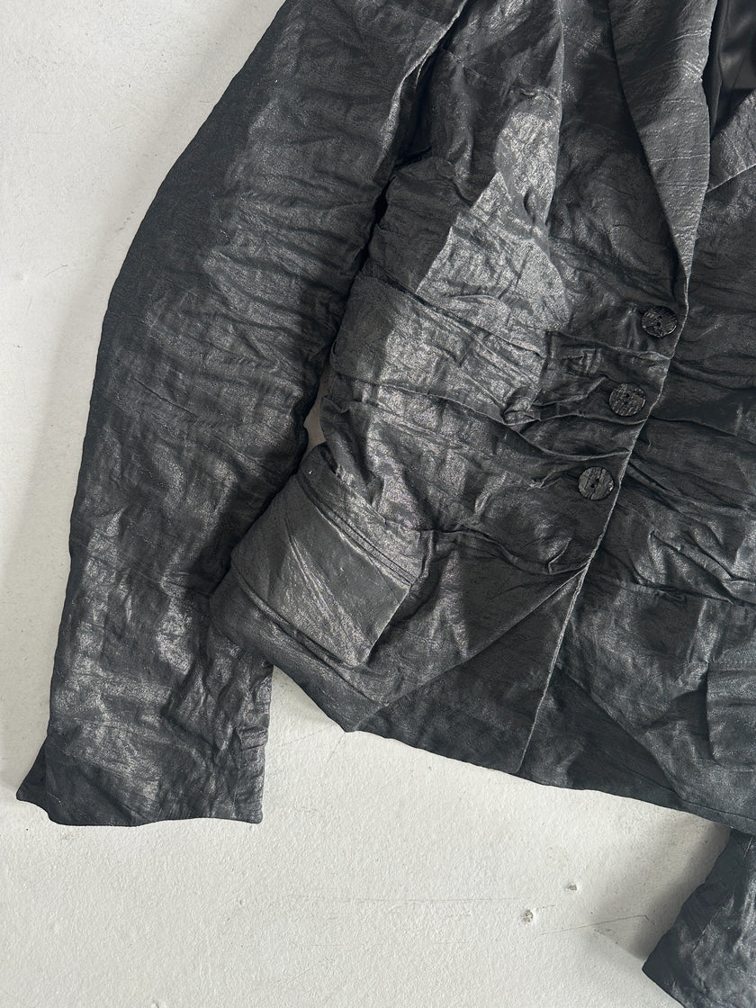 PLEIN SUD - 1990s RUCHED FRONT AND BACK METALLIC BLAZER