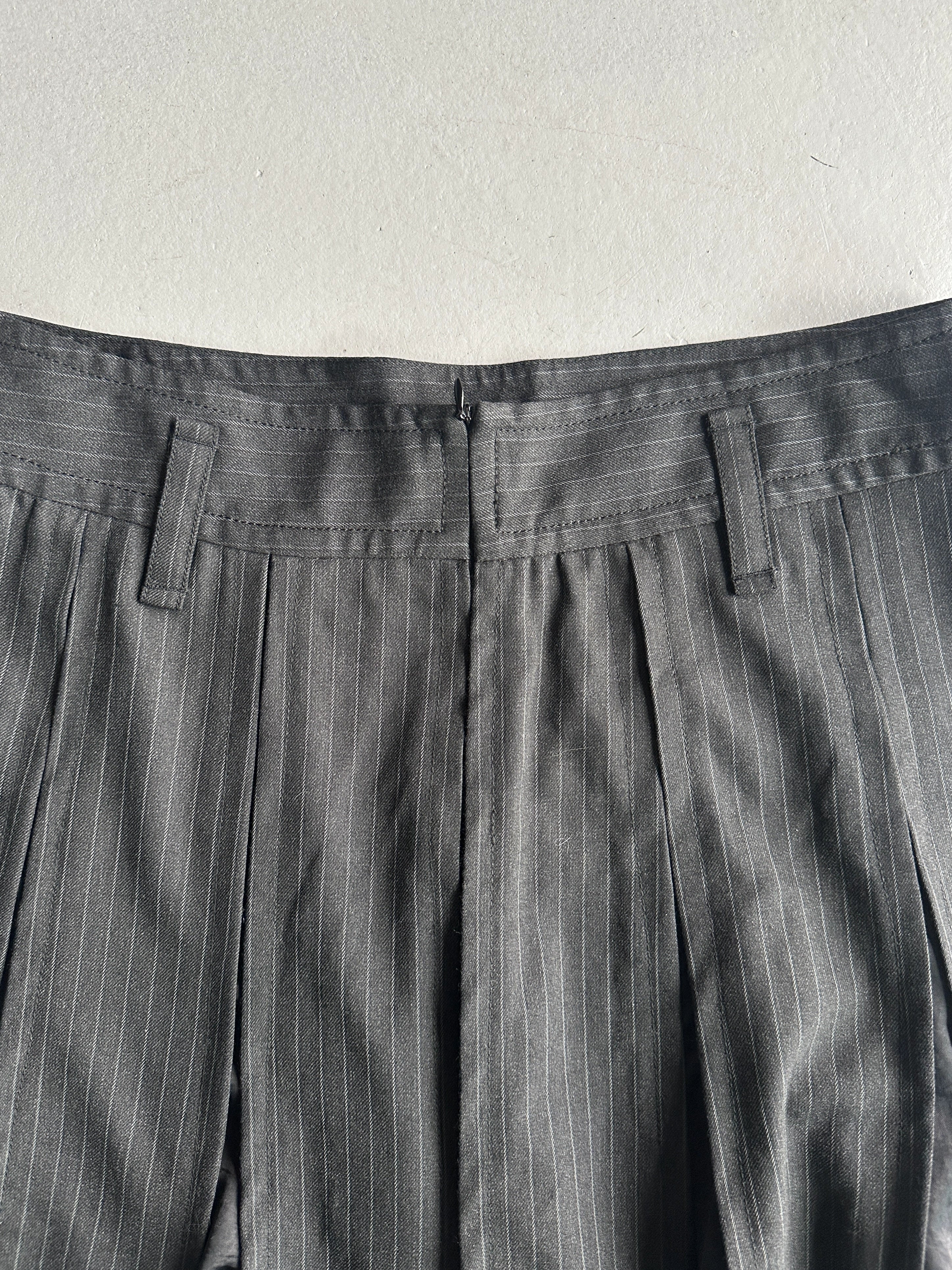 MARELLA - 2000s PANELED PLEATED LONG PINSTRIPED SKIRT