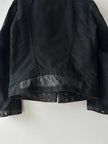 ANDREW MACKENZIE - early 2000s BIKER JACKET WITH LEATHER DETAILS
