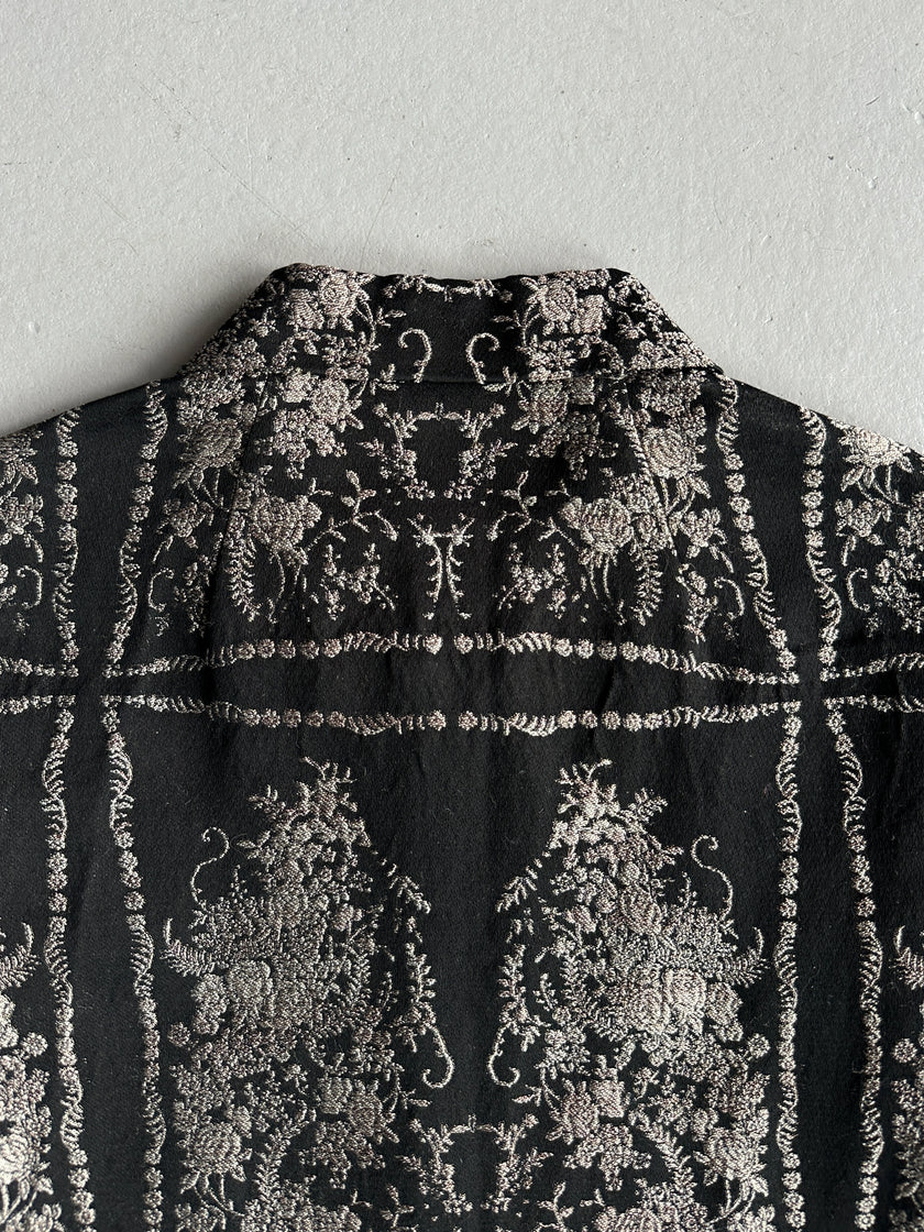 DRIES VAN NOTEN - 2000s METALLIC JACQUARD FLORAL COAT