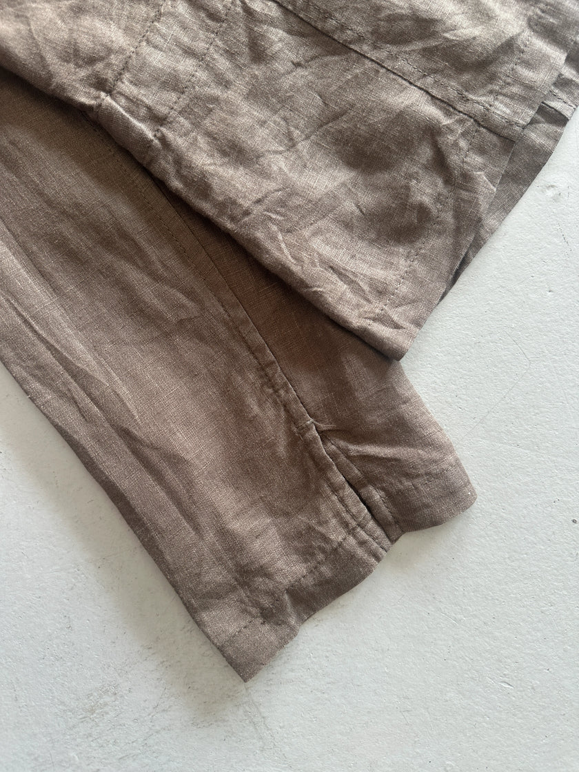 PLANTATION ISSEY MIYAKE - 1990s FLARED HEM LINEN BLOUSE