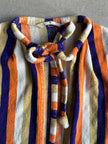 1990s ROUND NECK STRIPED CARDIGAN