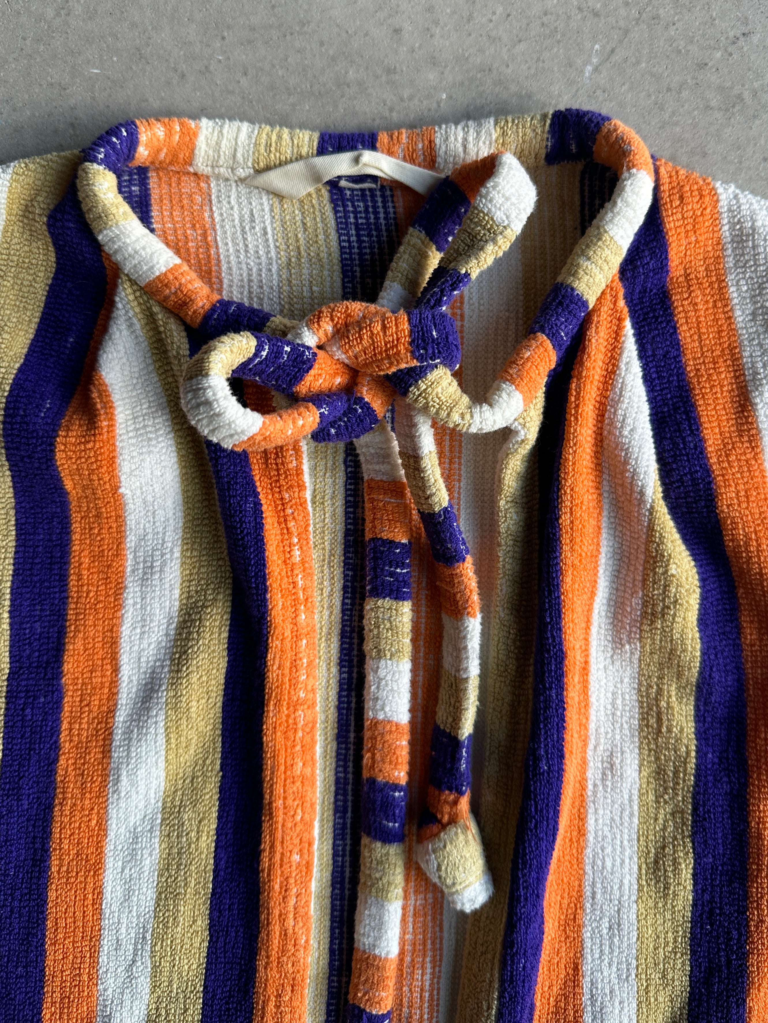 1990s ROUND NECK STRIPED CARDIGAN