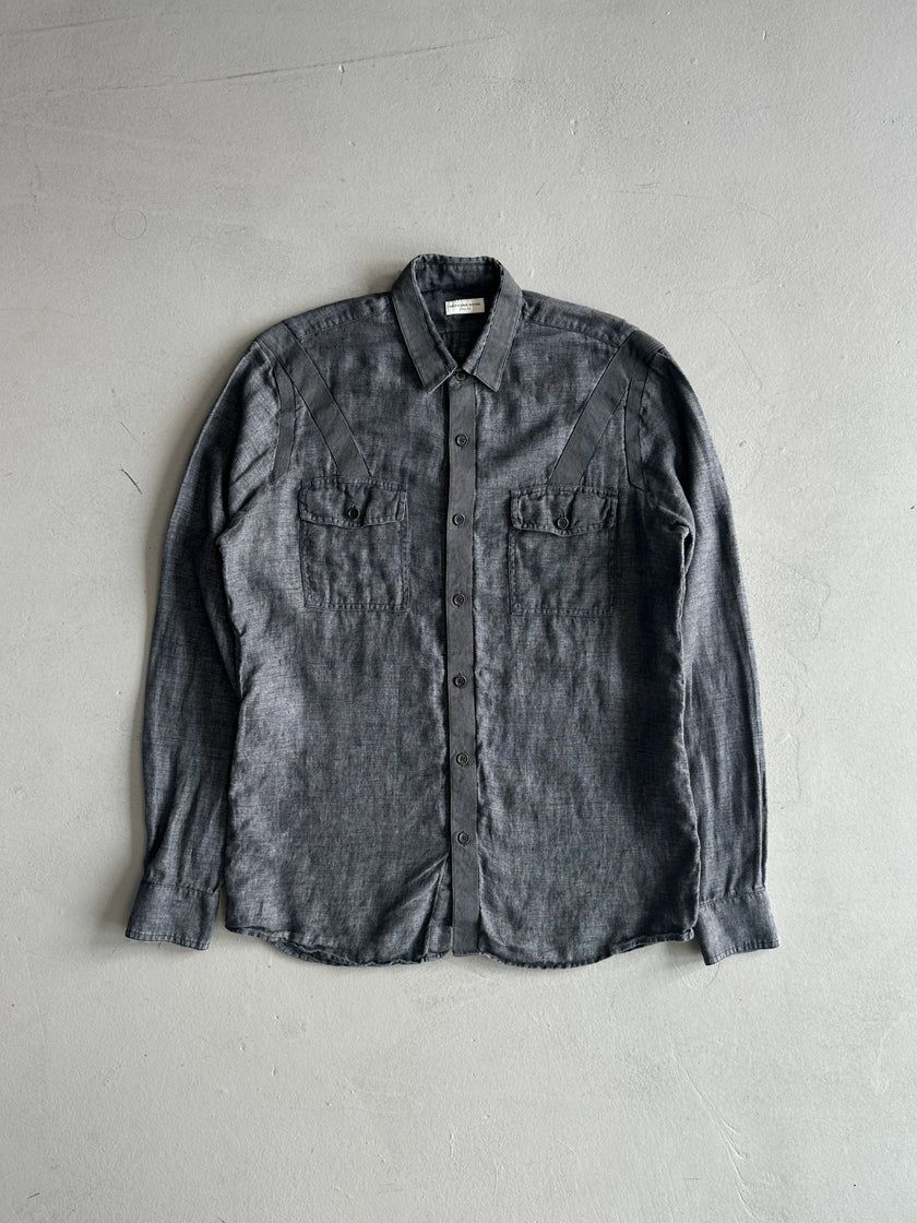 DRIES VAN NOTEN - 2000S BONDAGE LINEN SHIRT