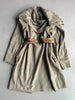 COP COPINE - 2000s RELAXED TEXTURED COAT WITH CROSSED DOUBLE LEATHER BELT