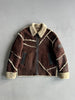 ZINO & JUDY - 1990s PANELED SHEARLING BOMBER JACKET