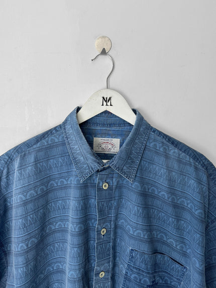 ARMANI JEANS - early 1990s JACQUARD PRINT SHORT SLEEVE SHIRT