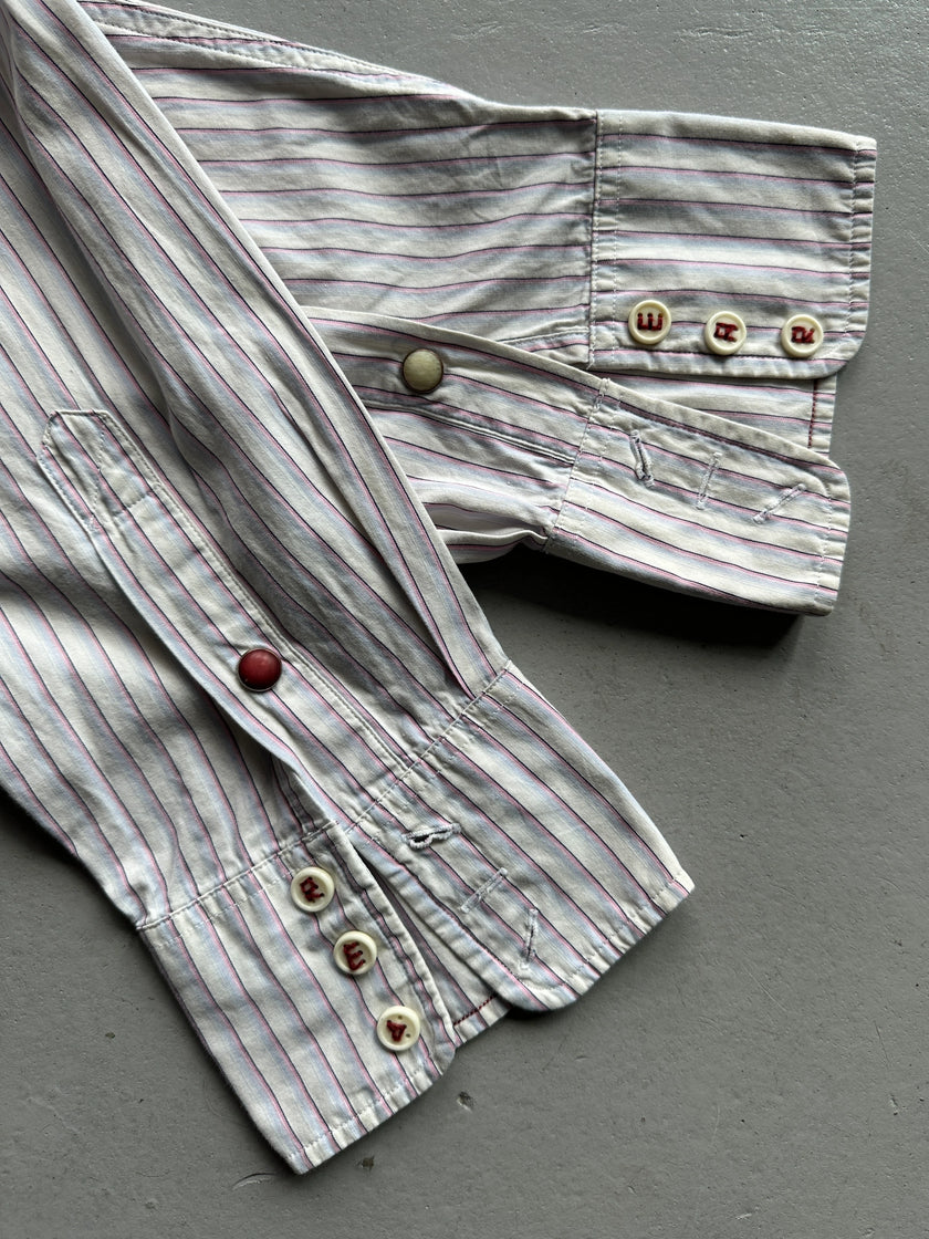 PAUL SMITH RED EAR - 1990s PINSTRIPED WESTERN SHIRT