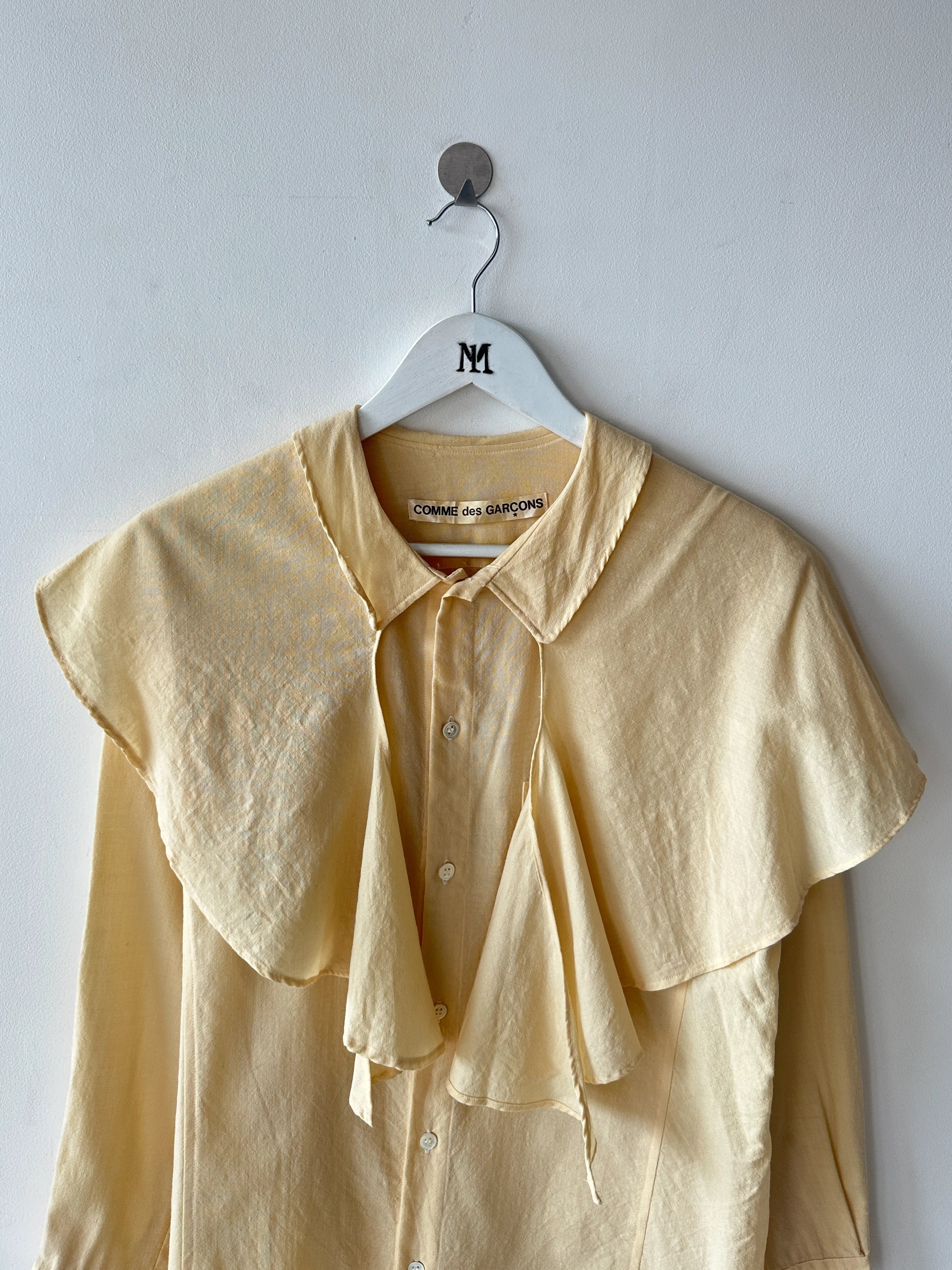 COMME DES GARÇONS -1980s ASYMMETRIC CAPE OVERLAY SHIRT