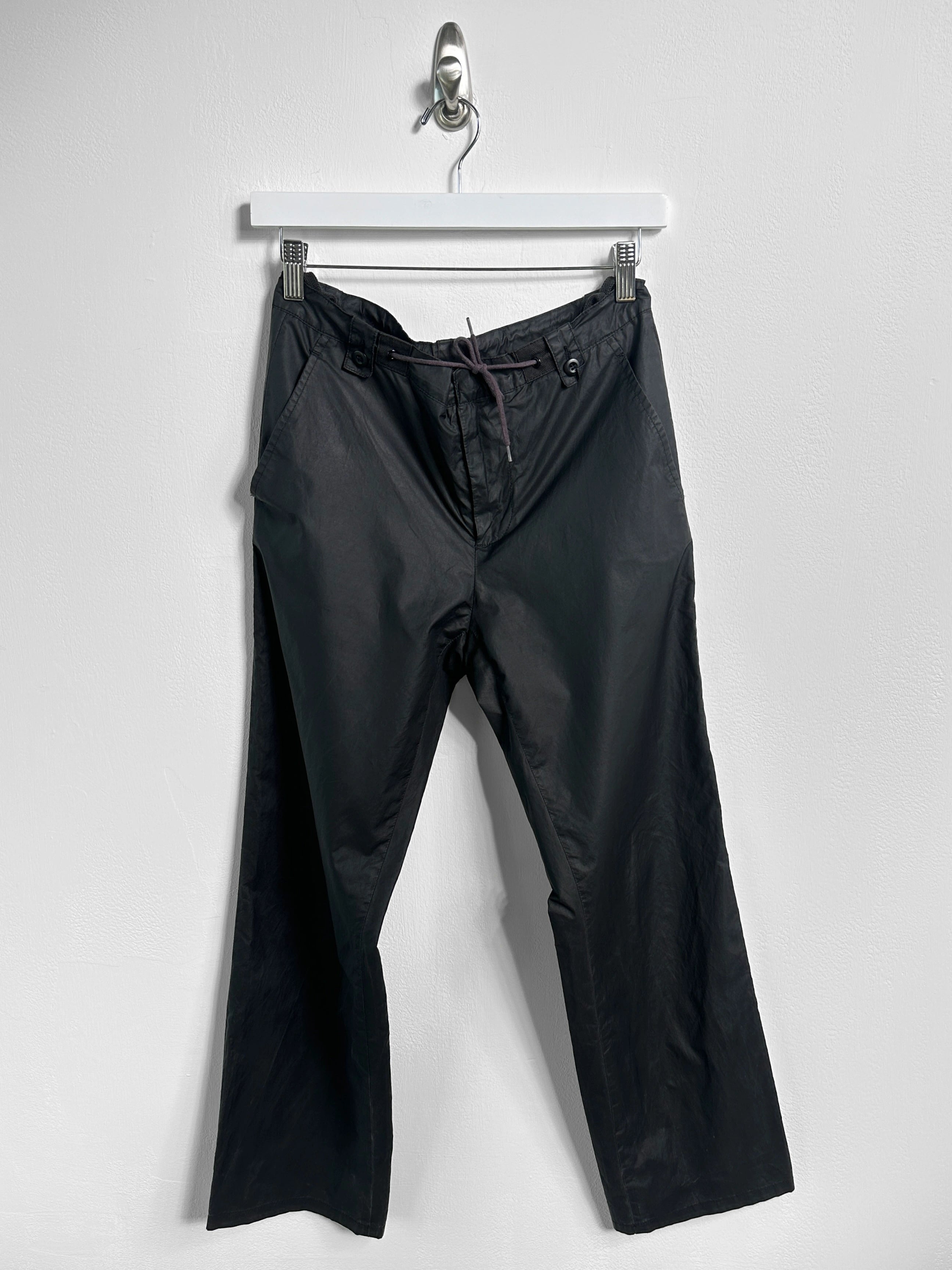 HELMUT LANG - S/S 2000 COATED TECHNICAL TROUSERS WITH DRAWSTRING AT WAIST