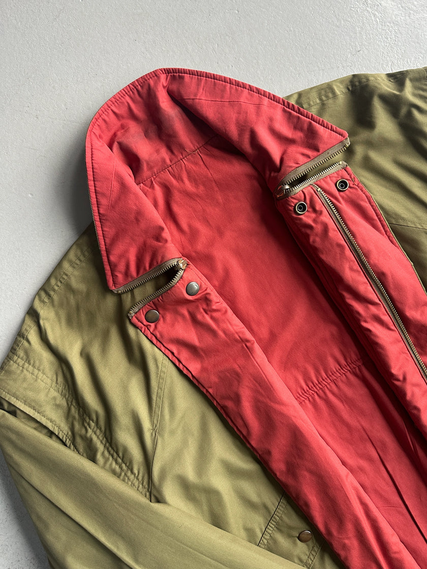 YVES SAINT LAURENT - 1980s 2 IN 1 REVERSIBLE BOMBER JACKET WITH ZIP AT COLLAR