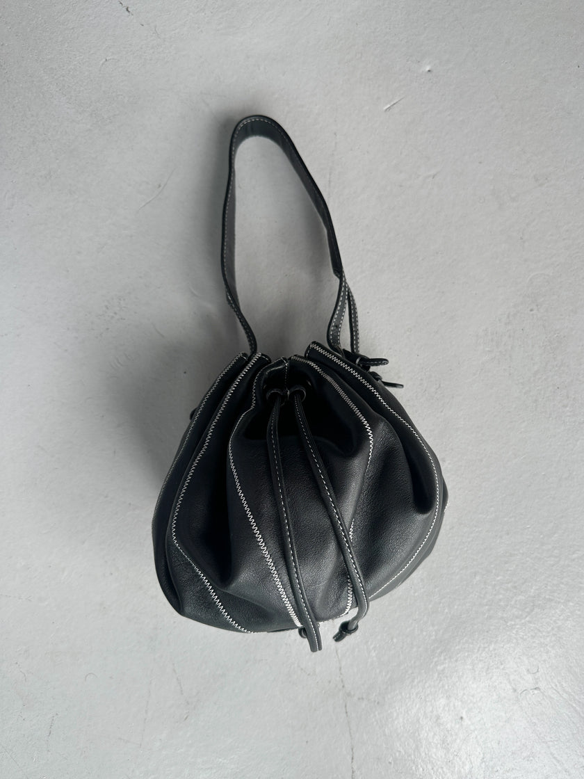 ENRICO COVERI - 1990s LEATHER BUCKET BAG
