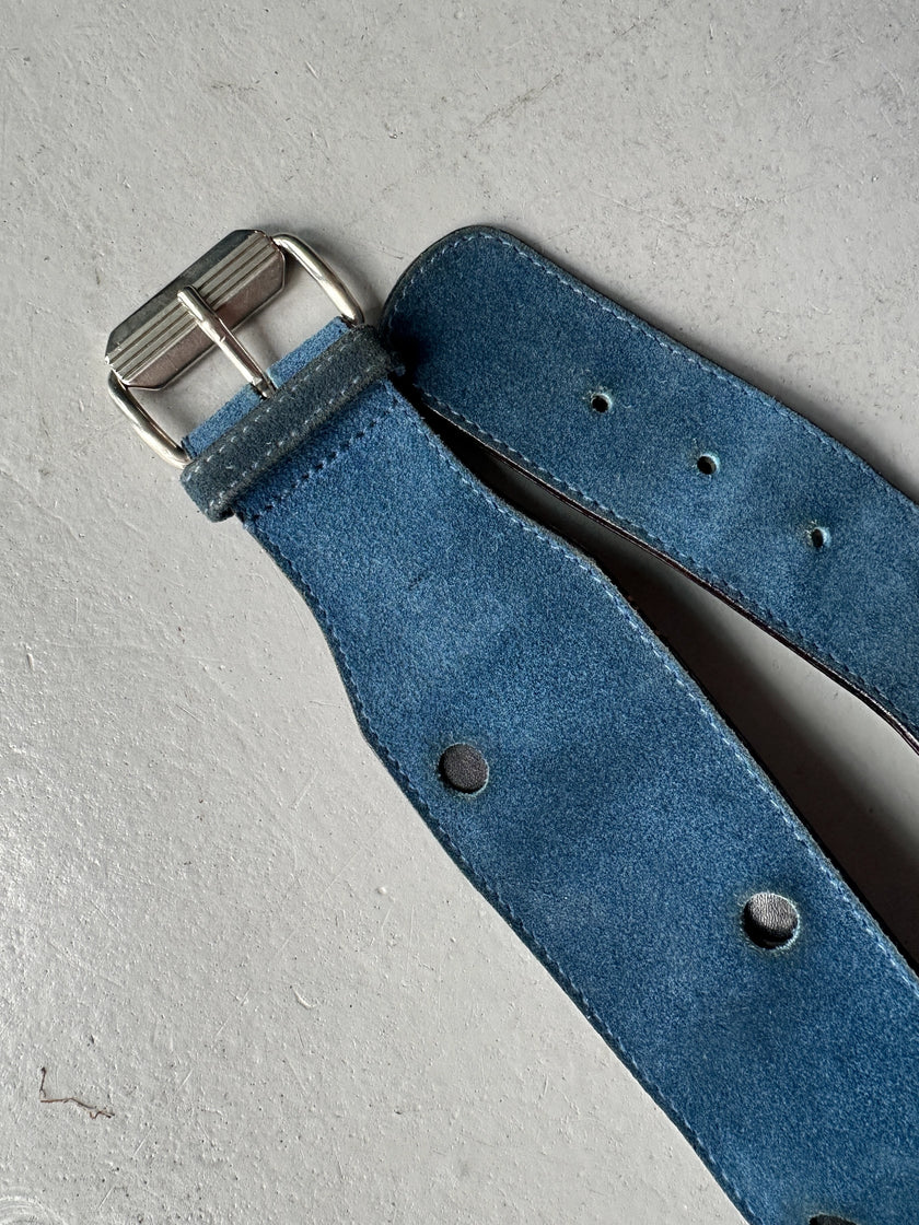 GIANNI VERSACE - 1980s CUT OUT WAIST SUEDE BELT