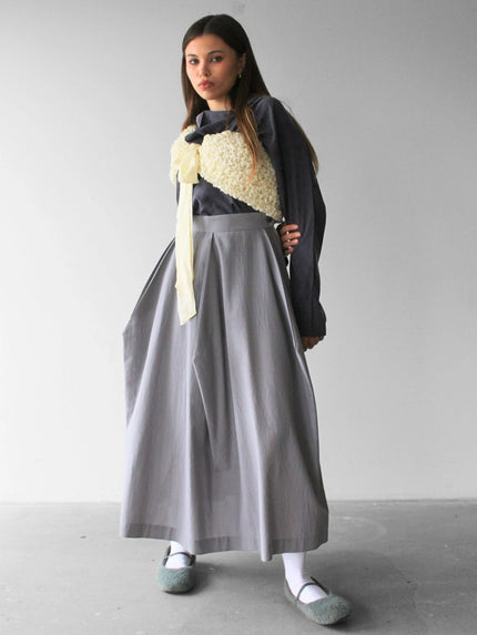 ISSEY MIYAKE - 1980s ARCHITECTURAL HIGH WAIST MAXI SKIRT
