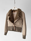 ARMANI – 1980s SAMPLE QUILTED JACKET & PANTS SET WITH FAUX FUR COLLAR