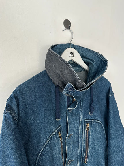 BONEVILLE BY MASSIMO OSTI - 1980s OVERSIZED DENIM BOMBER JACKET