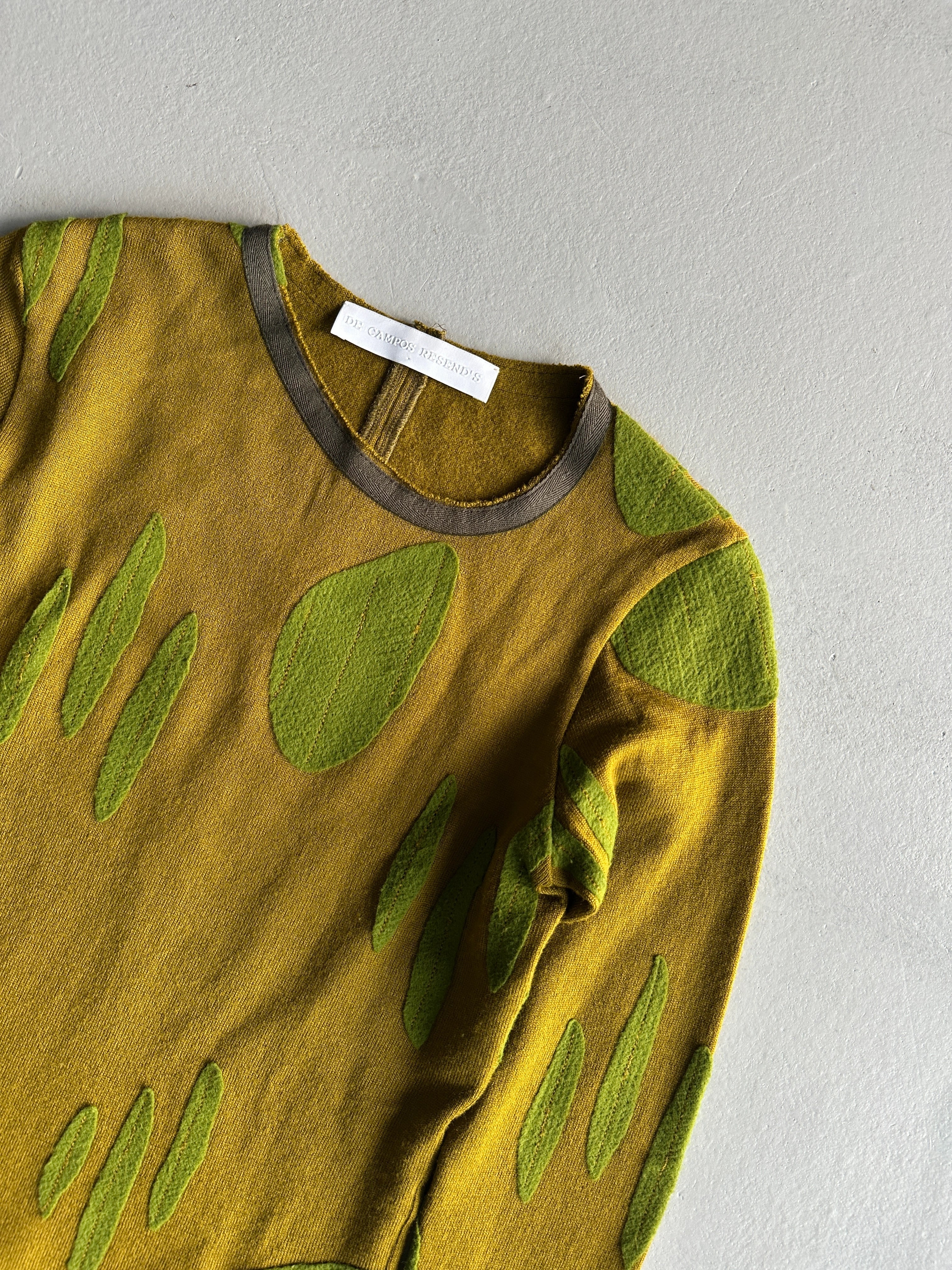 DE CAMPOS RESEND'S - 1990s HANDCRAFTED APPLIQUÉS ROUND NECK JUMPER