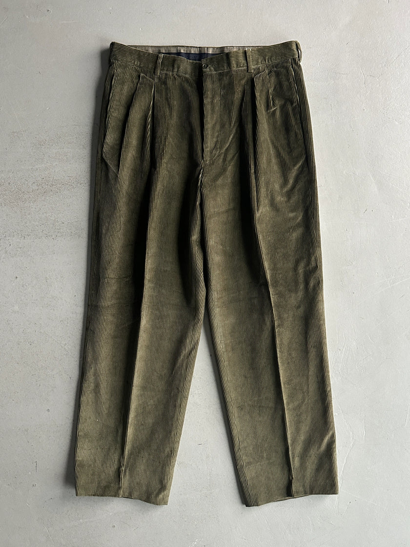 GIANFRANCO FERRÉ - 1990s CORDUROY FRONT PLEATS TROUSERS