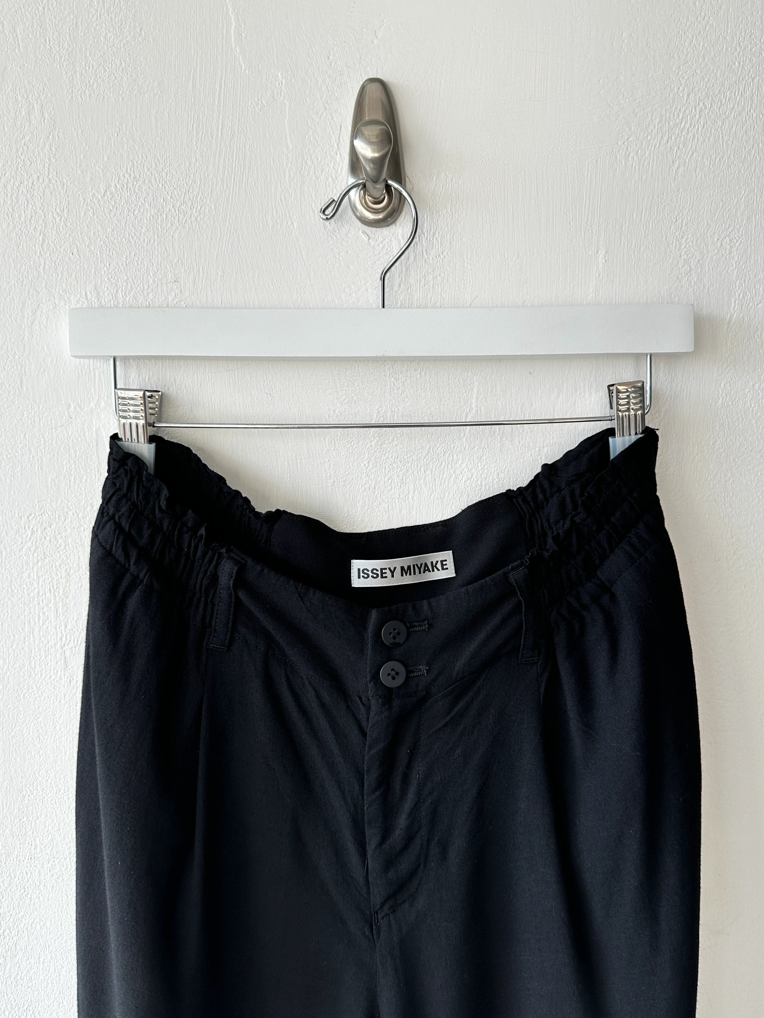 ISSEY MIYAKE - S/S 2014 RELAXED TROUSERS WITH GRID MESH PANELS
