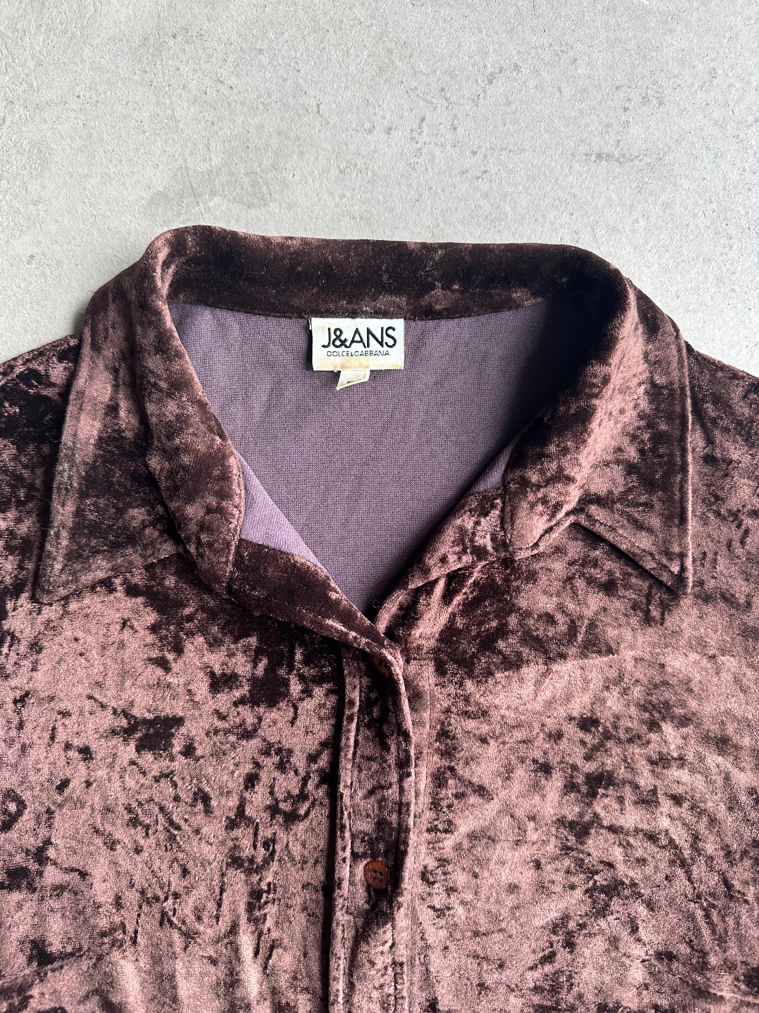 DOLCE & GABBANA JEANS - 1990s VELVET SHIRT