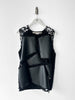 COMME DES GARÇONS - F/W 2024 DECONSTRUCTED CROCHET VEST TOP WITH FAUX LEATHER APPLIQUÉS