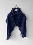 MARITHÉ + FRANÇOIS GIRBAUD - 2000s LOOPING CUT OUT DETAILS OPEN FRONT KNIT CARDIGAN