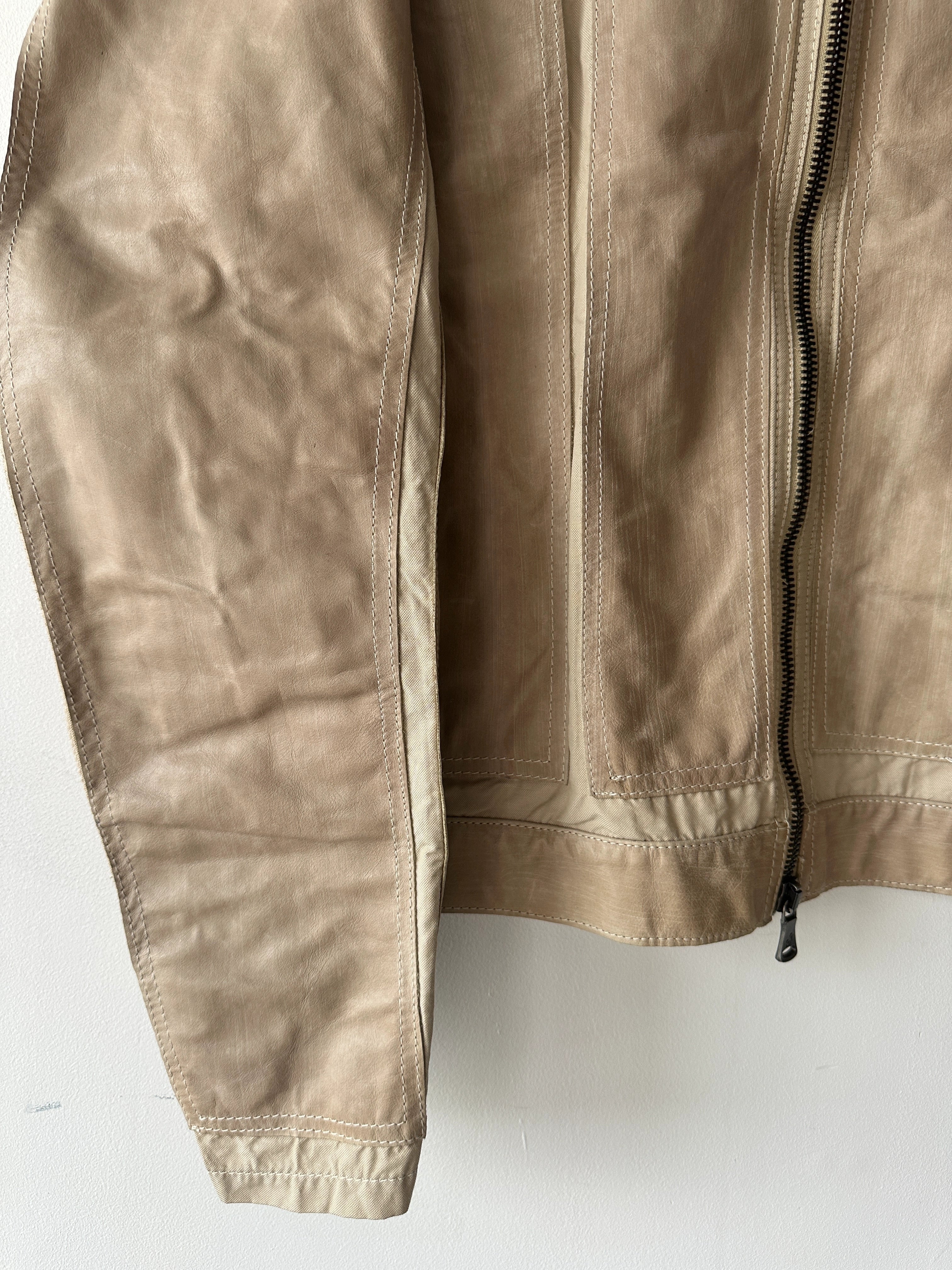 GIANFRANCO FERRÉ - early 2000s PANELED LEATHER BIKER JACKET