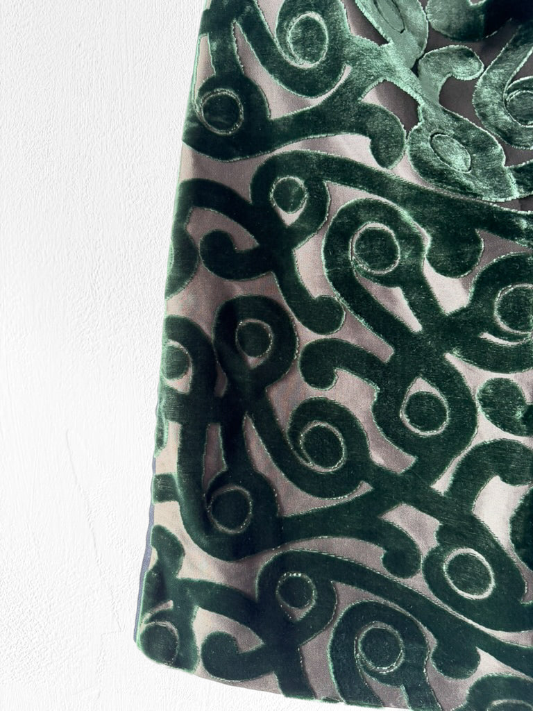 PRADA - F/W 2009 DEVORE VELVET KNEE LENGTH SKIRT