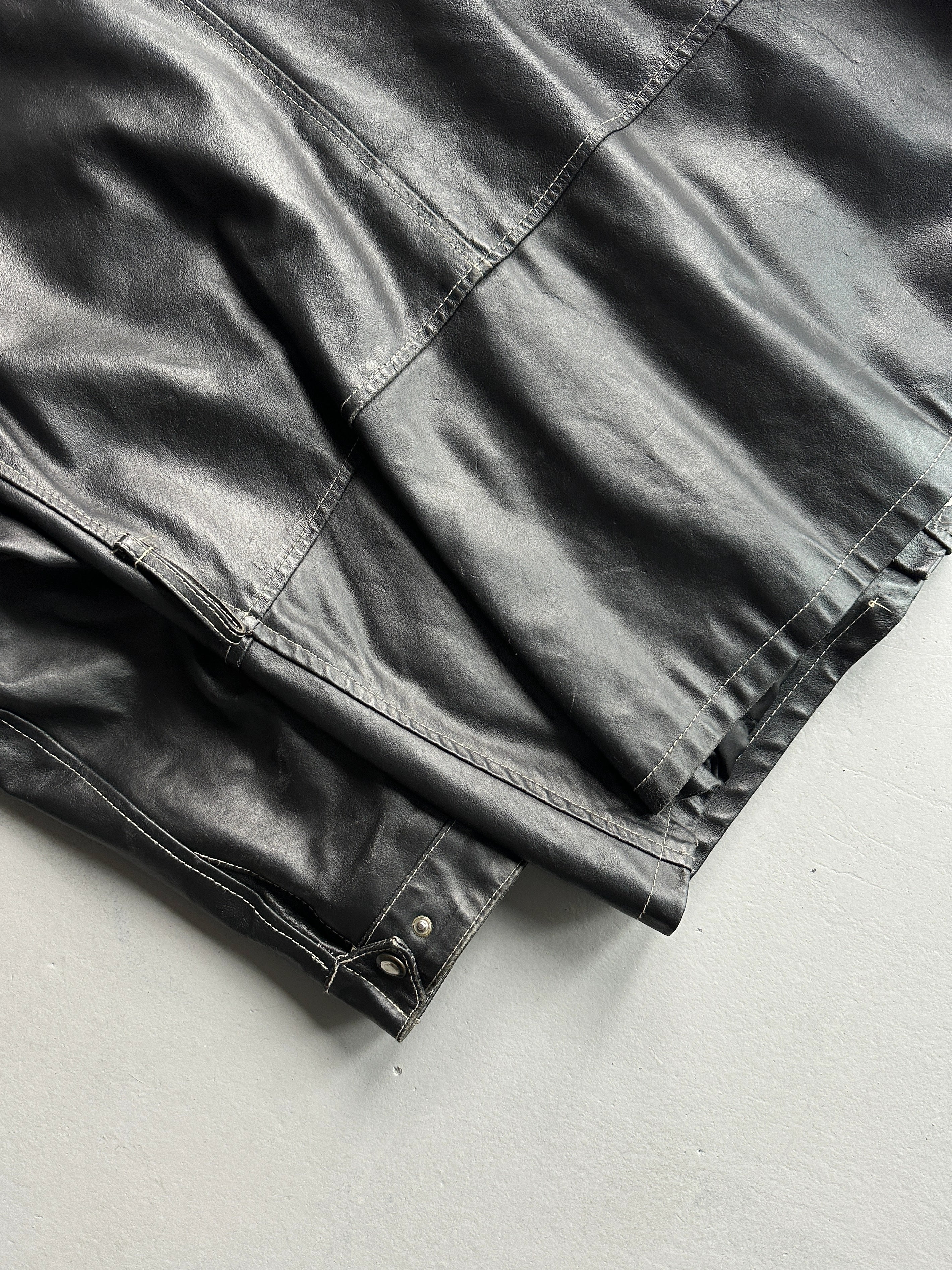 1980s FUNNEL NECK MULTI POCKET LEATHER JACKET