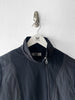 NO LABEL early 2000s CROP FIT JACKET WITH OFF THE CENTRE ZIP AND BUCKLE DETAIL AT WAIST