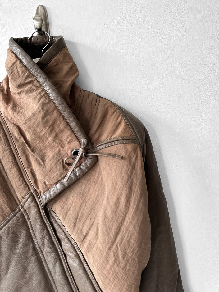 LA MATTA - 1980s PANELED CROP FIT JACKET WITH SHEARLING COLLAR