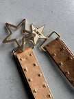 ANDREW MACKENZIE - 2000s STAR BUCKLE LOGO LEATHER BELT