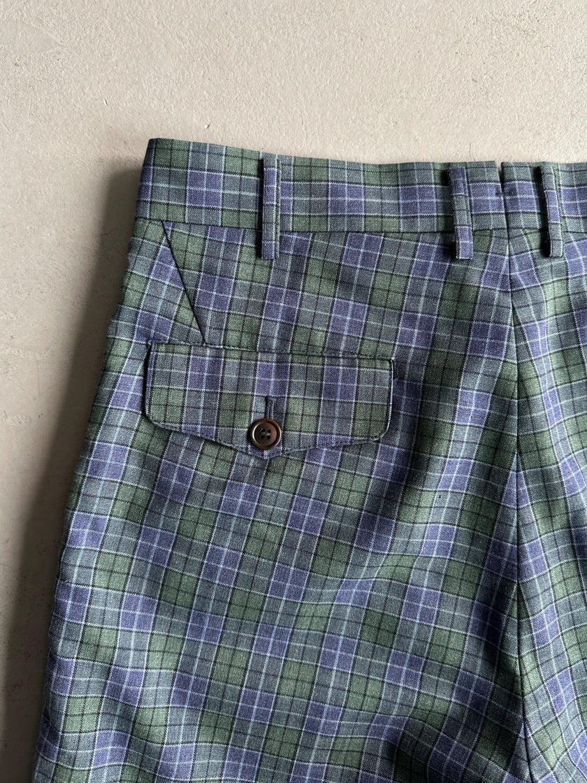 JUNYA WATANABE COMME DES GARÇONS - S/S 2014 FRONT PLEATS CHECKED BERMUDA SHORTS