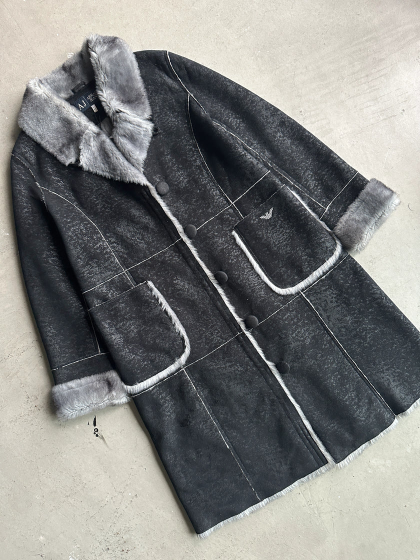 ARMANI JEANS  - 1990s FAUX FUR LONG SHEARLING JACKET