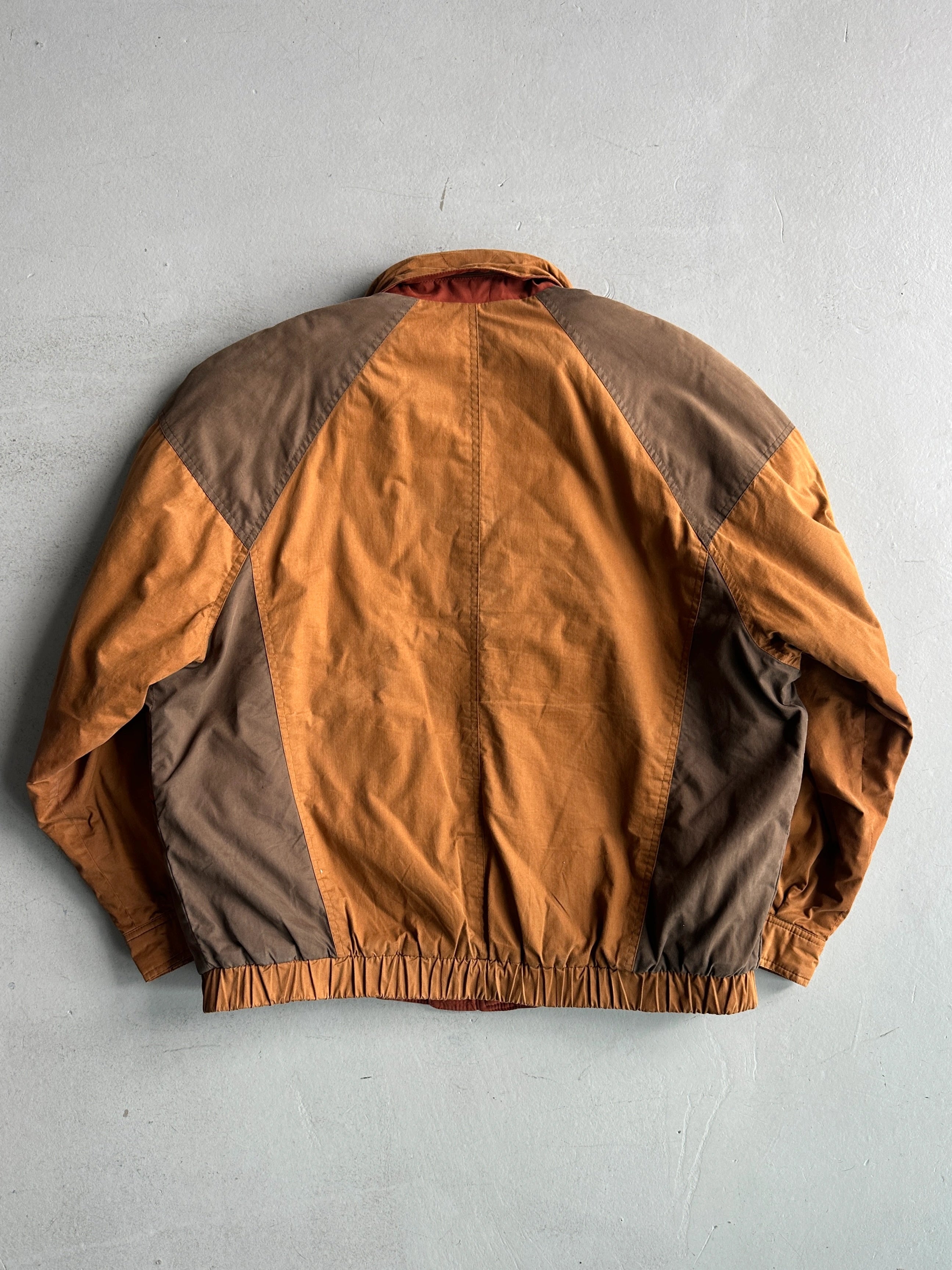 1980s ITALIAN LABEL PANELED PUFFER BOMBER JACKET