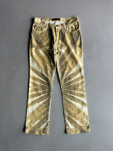 JUST CAVALLI - 2000s HIGH WAIST ABSTRACT PRINT TROUSERS