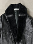 1980s LEATHER BOMBER JACKET WITH FUR